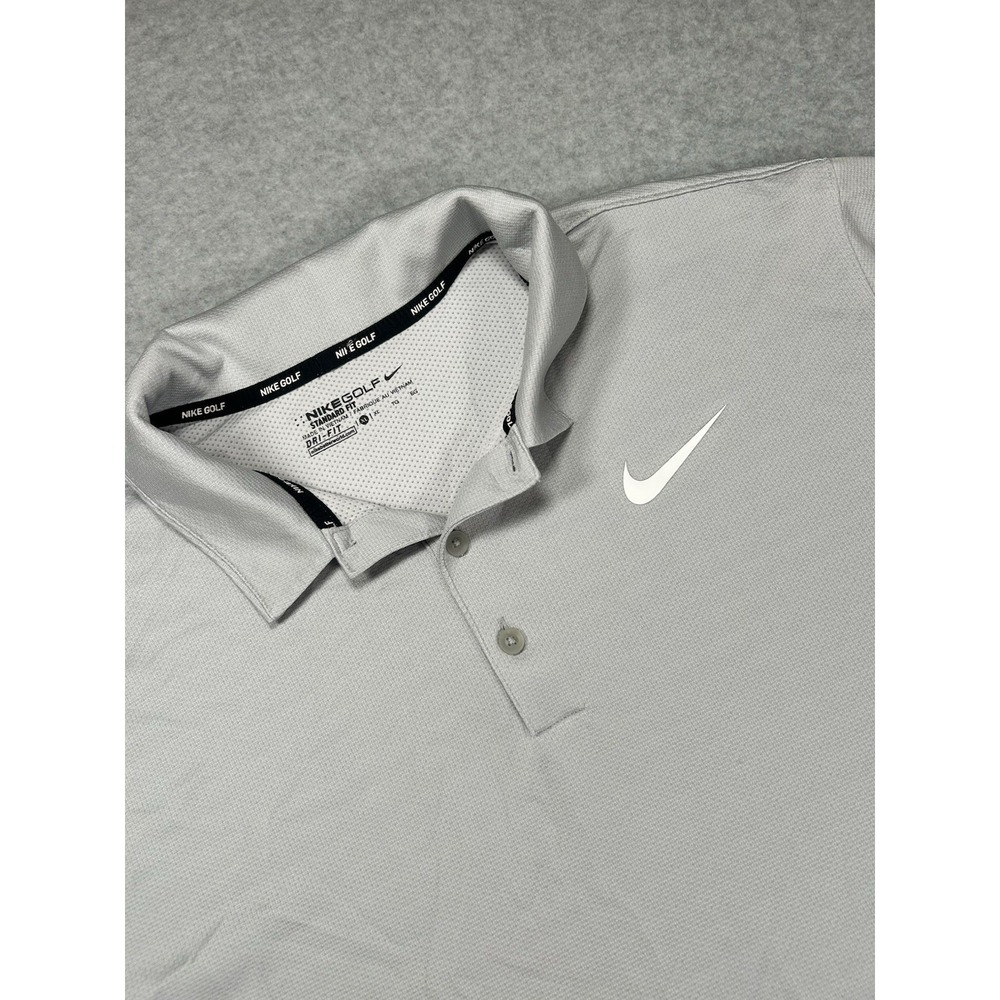 Nike Golf Dri-FIT Gray Polo Shirt Men's XL Moisture Wicking Short Sleeve 122
